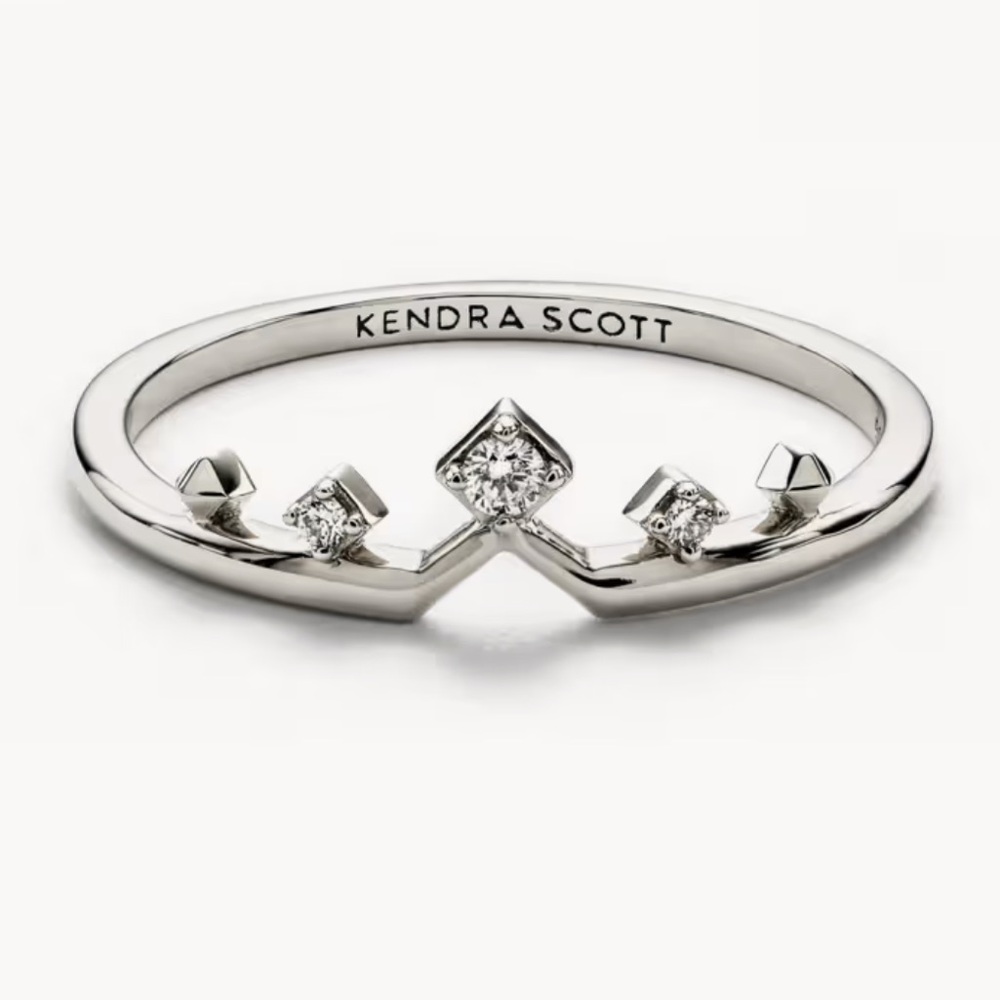 Kendra Scott Michelle 14k White Gold Band Ring in White Diamond